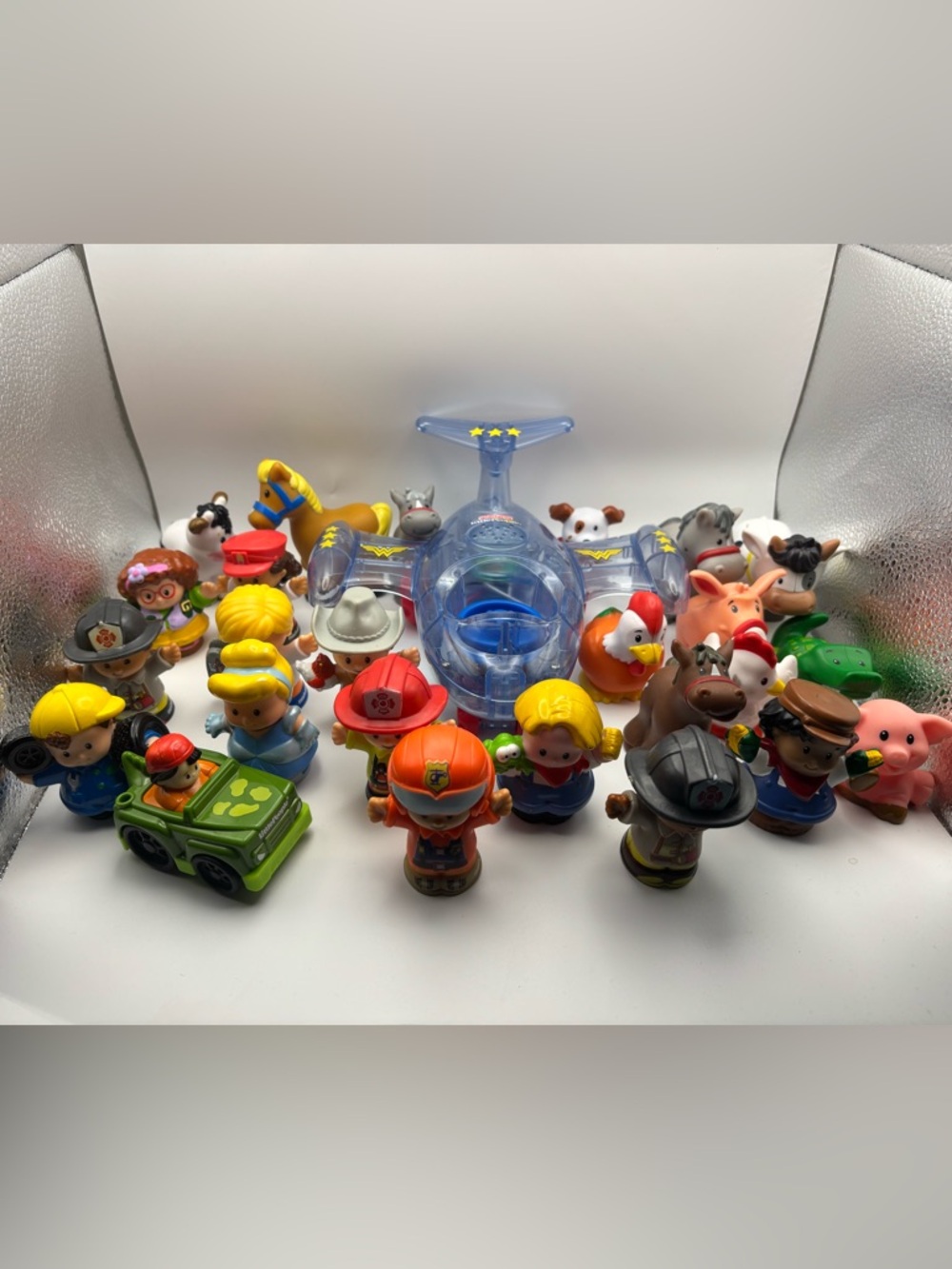 Fisher Price Little People Lot of 26 Figures Animals Airplane Vehicle Mixed Toys